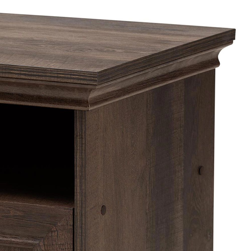 Baxton Studio Nolan 1-Door Nightstand in Brown/Black, , large