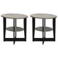 HOMLUX Jaya Oval End Table in French Oak Grey and Black (Set of 2), , large