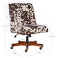 Linon Home Decor Draper Office Chair with Brown and White Cow Cushion in Walnut, , large