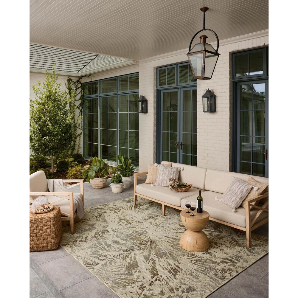 Loloi Saylor Ivory and Stone 5' x 7'7" Indoor/Outdoor Area Rug, , large
