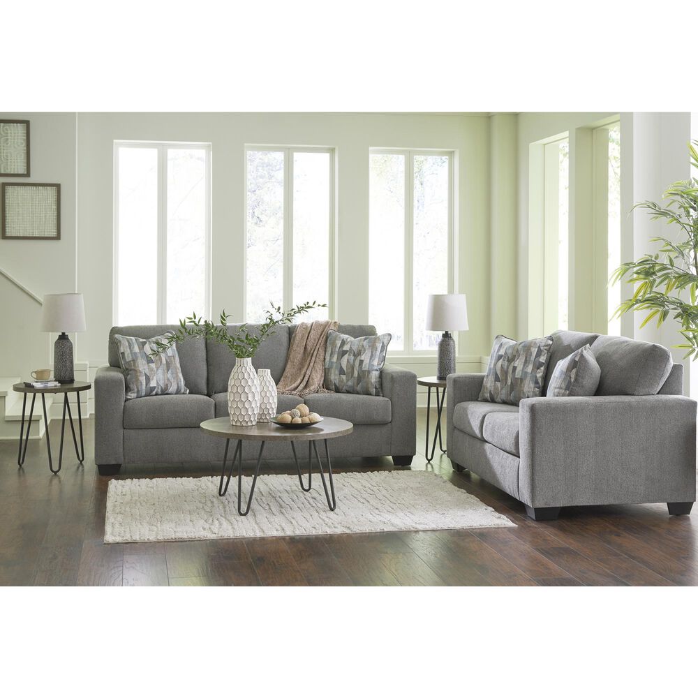Ashley Deltona Stationary Sofa and Loveseat Set in Graphite, , large