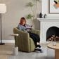 LumiSource Finley Swivel Accent Chair in Green, , large