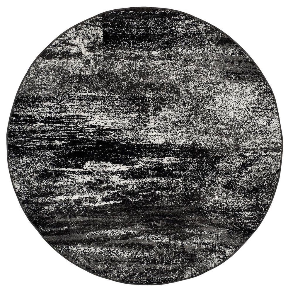 Safavieh Adirondack ADR112A 4&#39; Round Silver and Black Area Rug, , large