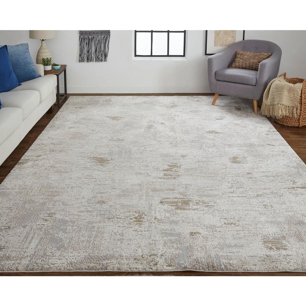 Feizy Vancouver 5&#39; x 8&#39; Ivory and Gray Area Rug, , large