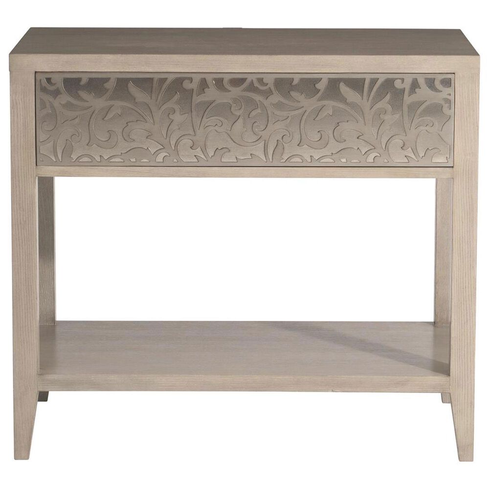 Bernhardt Cornelia Nightstand in Nebbia and Glazed Stainless Steel, , large