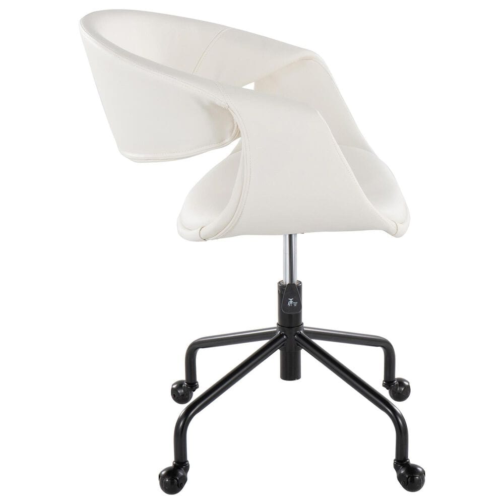 Lumisource Curvo Task Chair with White Cushion in Black, , large