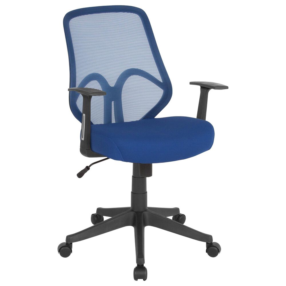 Flash Furniture Salerno Office Arm Chair in Dark Blue, , large