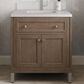 James Martin Vanities Chicago 30" Single Bathroom Vanity in Whitewashed Walnut with Single Hole 3 cm White Zeus Quartz Top and Rectangular Sink, , large