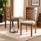 Baxton Studio Caron Side Chair with Grey Cushion in Walnut Brown (Set of 2), , large