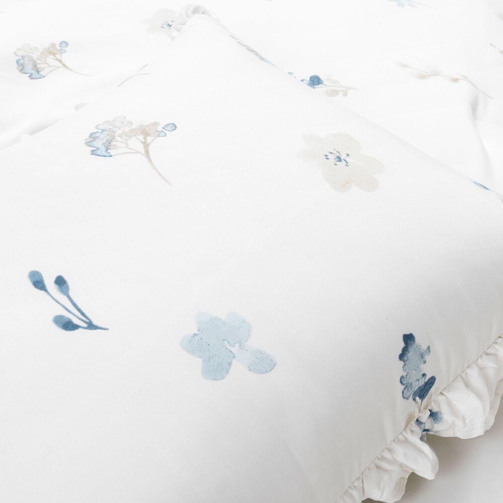 Triangle Home Fashions Livia Floral 5-Piece Full/Queen Comforter Set in Neutral and Blue, , large