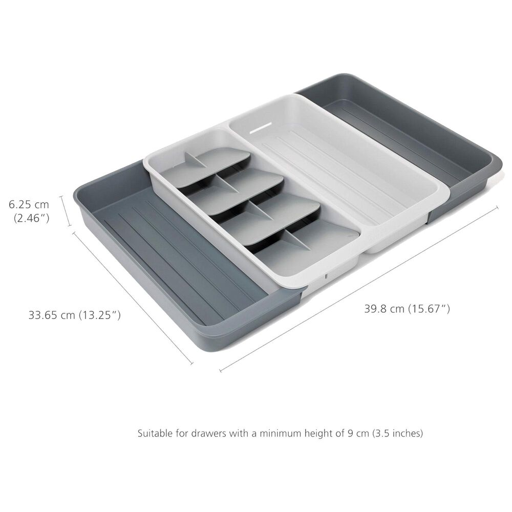 Joseph Joseph DrawerStore Expanding Tiered Cutlery, Utensil and Gadget Organizer in Grey and Stone, , large