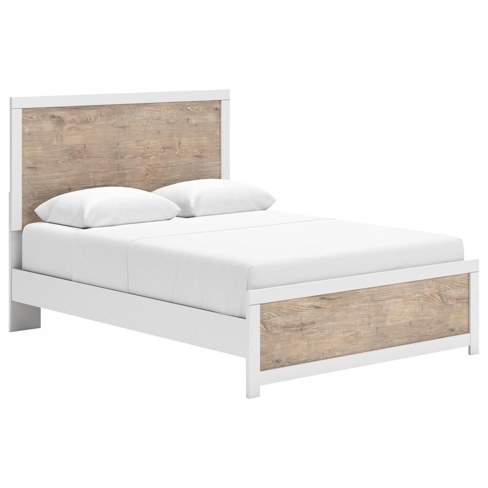 Ashley Charbitt Queen Panel Bed in Brown and Matte White, , large
