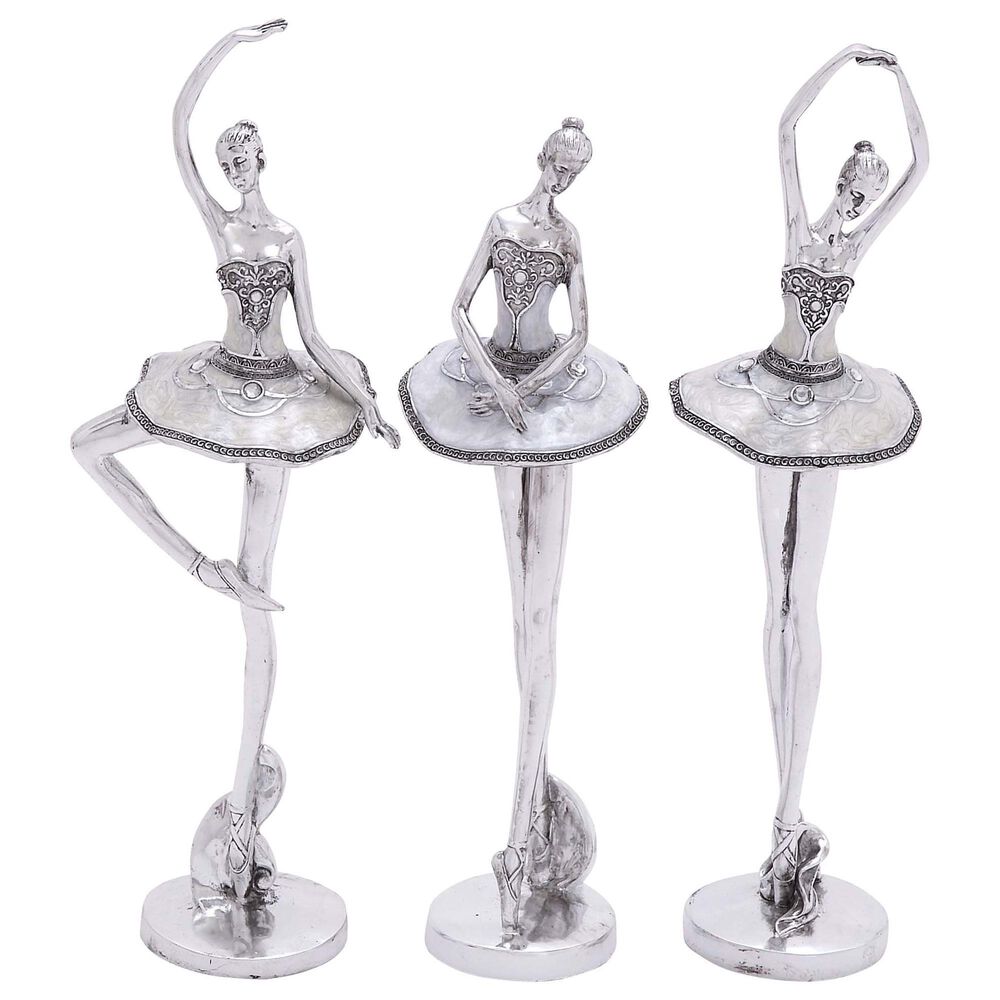 Maple and Jade 18" Ballerina Sculptures in Silver (Set of 3), , large