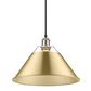 Golden Lighting Orwell 1-Light Wide Large Pendant with Brushed Champagne Bronze Shade in Pewter, , large