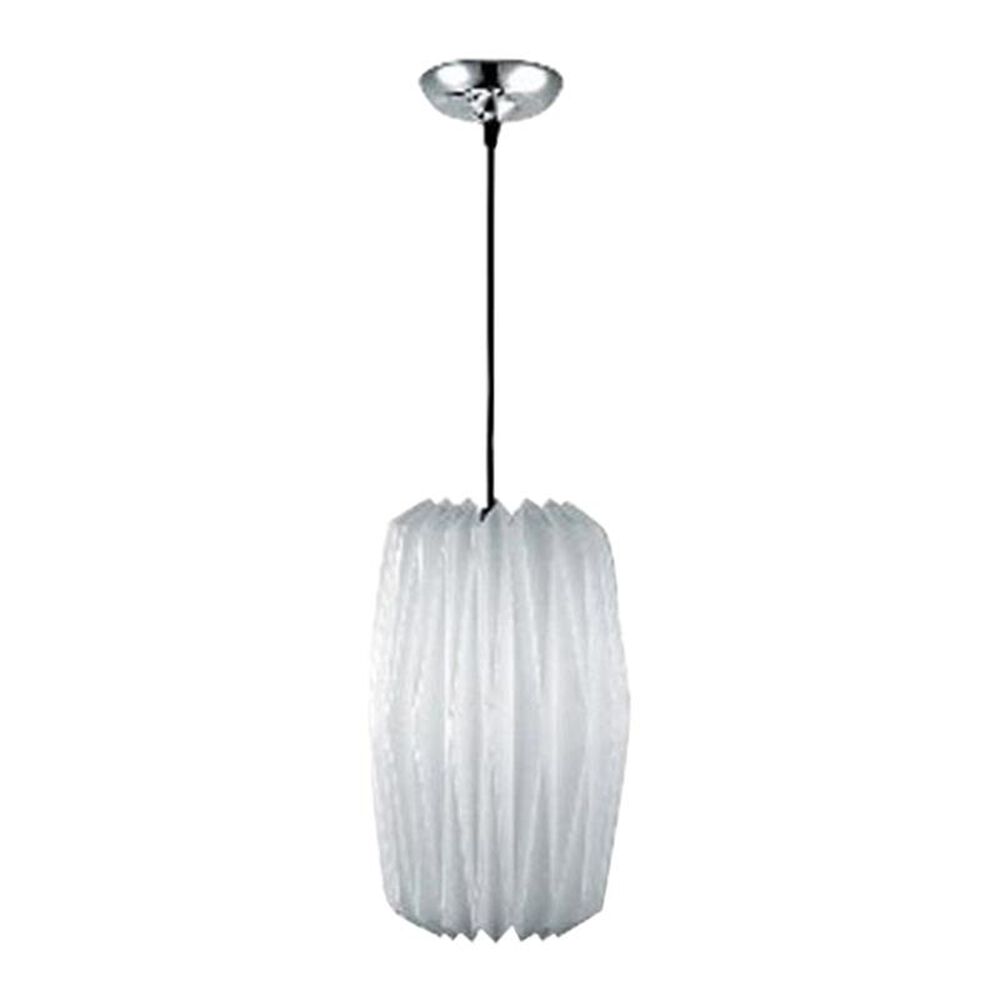 Lite Source Accordion 1 Light Pendant Light in Chrome and Pleated Shade, , large