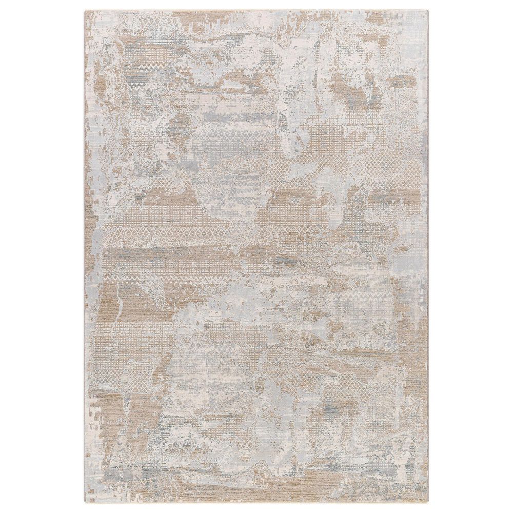 Surya Brunswick BWK-2329 2"7" x 3"11" Cream, Light Slate, Blue, Olive, Seafoam and Taupe Area Rug, , large