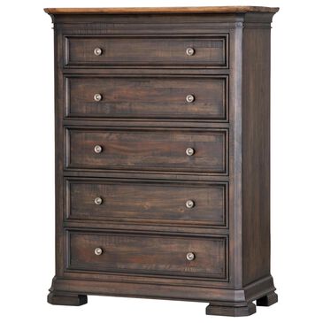 Napa Furniture Design Grand Louie 5 Drawer Chest in Ebony and Wheat, , large