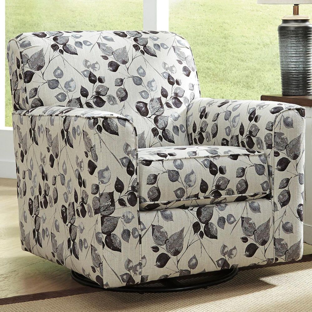 Signature Design by Ashley Abney Swivel Accent Chair in Platinum