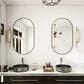 HOMLUX 22" x 38" Oval Wall Mirror in Black, , large