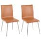 Lumisource Mason Swivel Side Chair with Camel Upholstered in Brushed Stainless Steel (Set of 2), , large