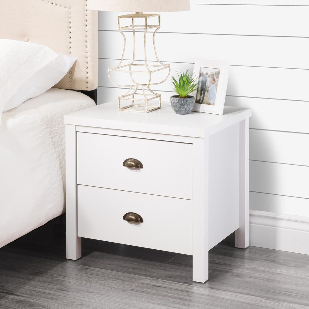 CorLiving Boston Nightstand in White, , large