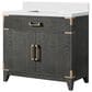 Lexora Home Laurel 36" Single Bathroom Vanity in Black Oak with White Cultured Marble Top and Rectangular Sink, , large