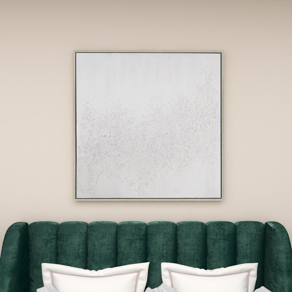 CosmoLiving by Cosmopolitan 39&quot; Square Contemporary Abstract Framed Wall Art in White, , large