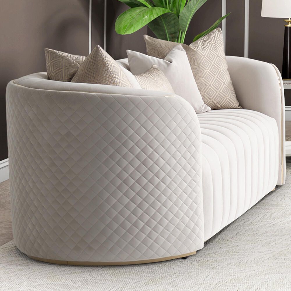Vista Haus Ariana Stationary Loveseat in Beige Velvet, , large