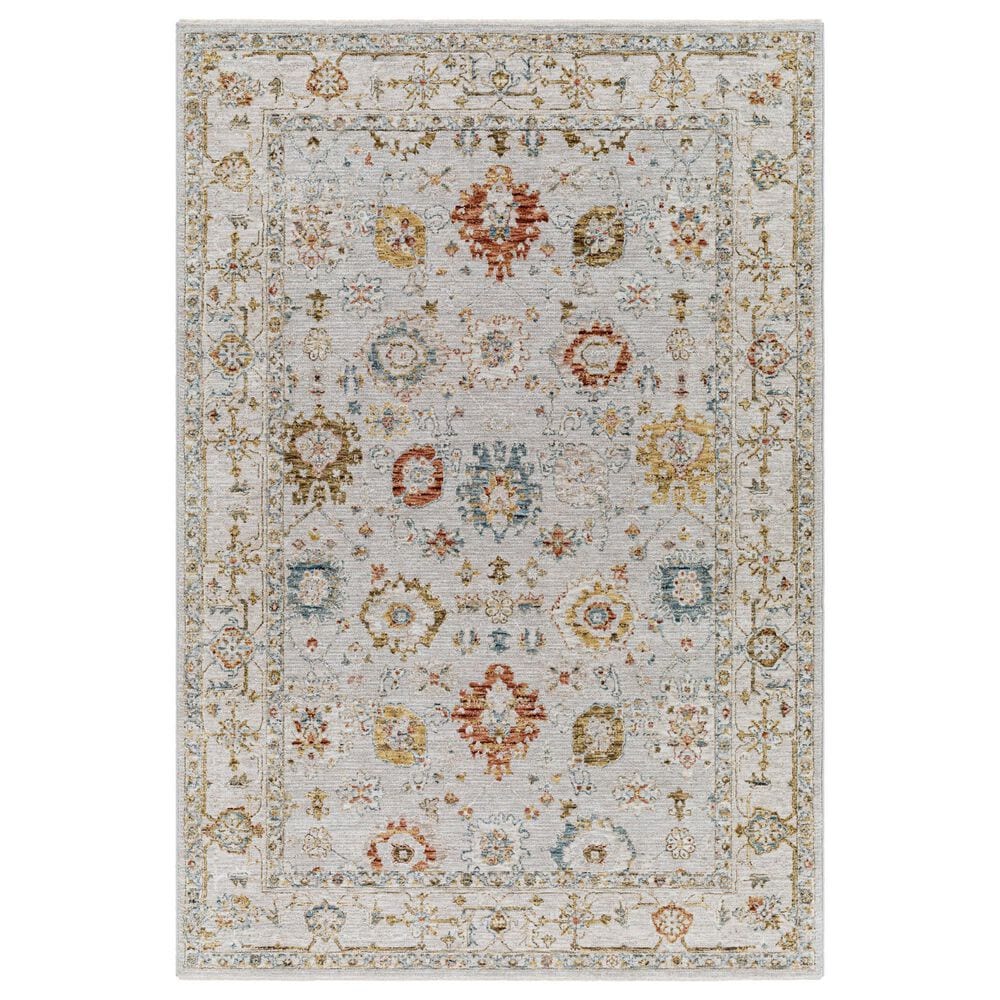 Surya Reina REN-2307 Light Gray, Cream, Denim, Rust, Mustard and Olive 2" x 2"11" Area Rug, , large