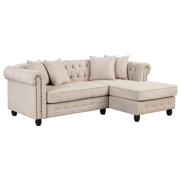 Morden Fort 2-Piece Right Facing Sofa Chaise in Beige, , large