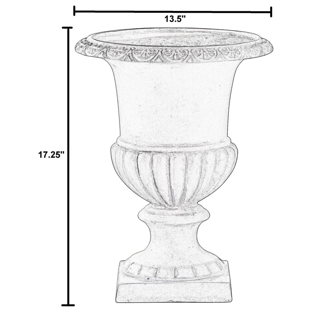 Alfresco Home Hanover Small Patio Urn in Gray, , large