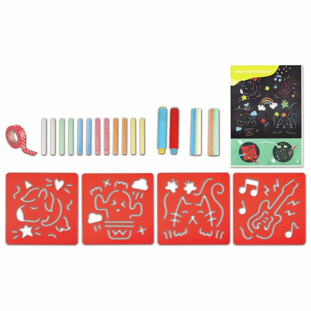 Hape Toys Chalks and Stencils Art in Multicolor, , large