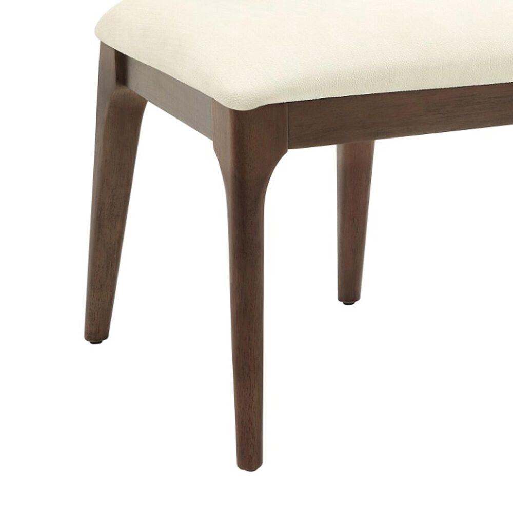 HOMLUX Koen Upholstered Side Chair with Beige Chenille Upholstery in Brown Oak (Set of 2), , large