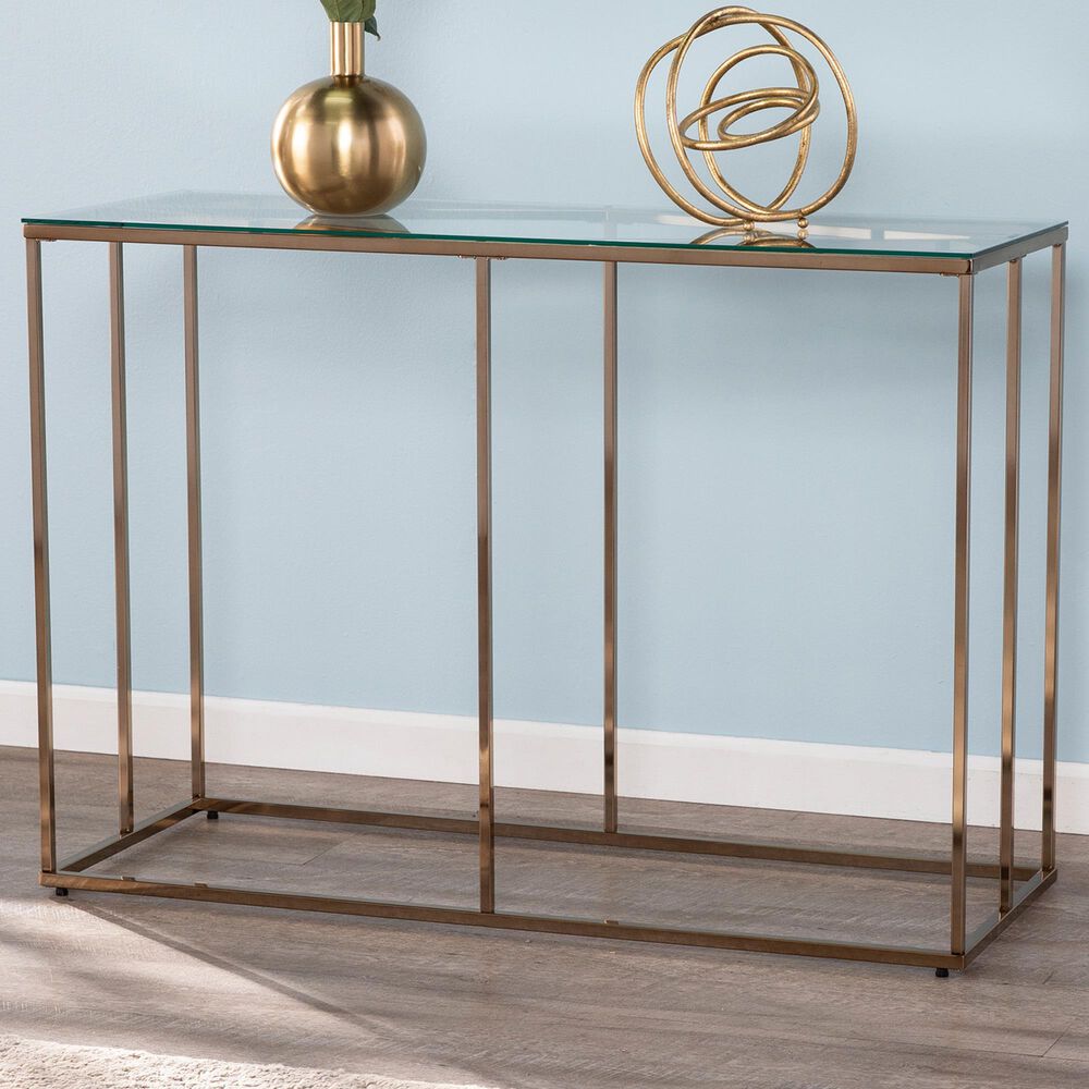 Southern Enterprises Nicholance Console Table in Champagne, , large
