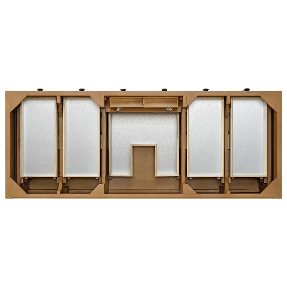 James Martin Malibu 60&quot; Single Bathroom Vanity in Amber Birch with 3 cm Carrara White Marble Top and Rectangular Sink, , large