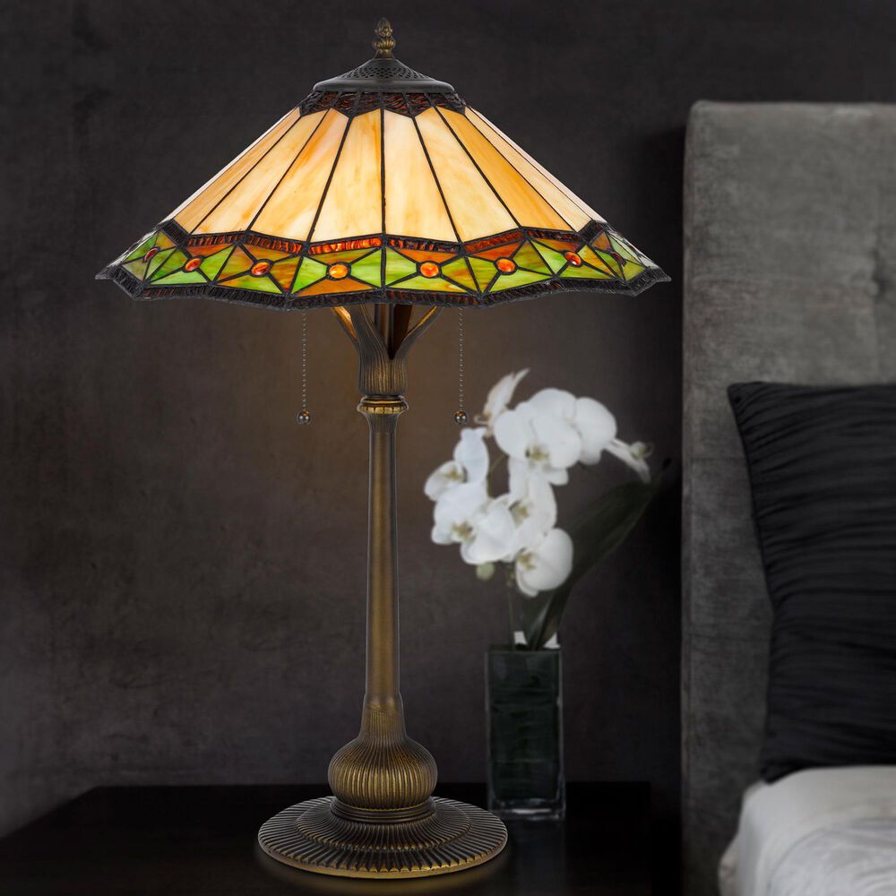 Cal Lighting Armscroft Tiffany Table Lamp in Bronze, , large