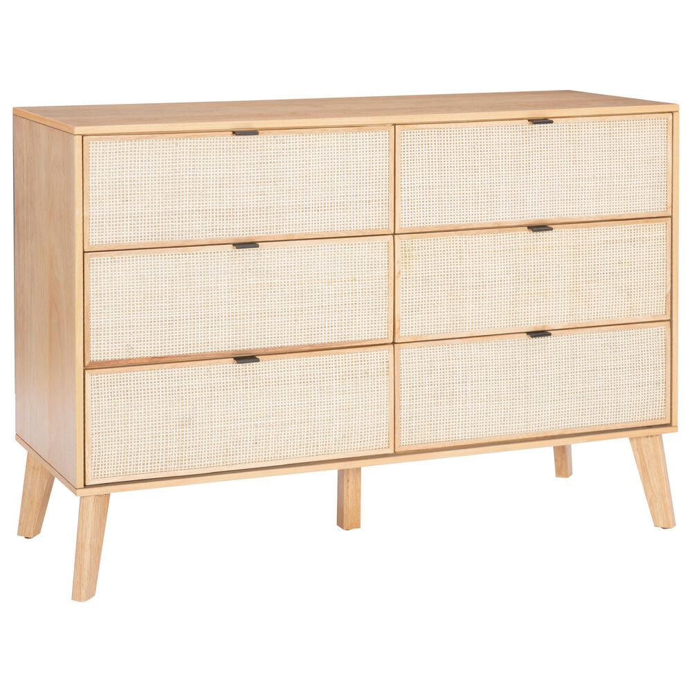 Linon Home Decor Collett 6-Drawer Dresser in Natural, , large
