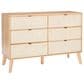 Linon Home Decor Collett 6-Drawer Dresser in Natural, , large