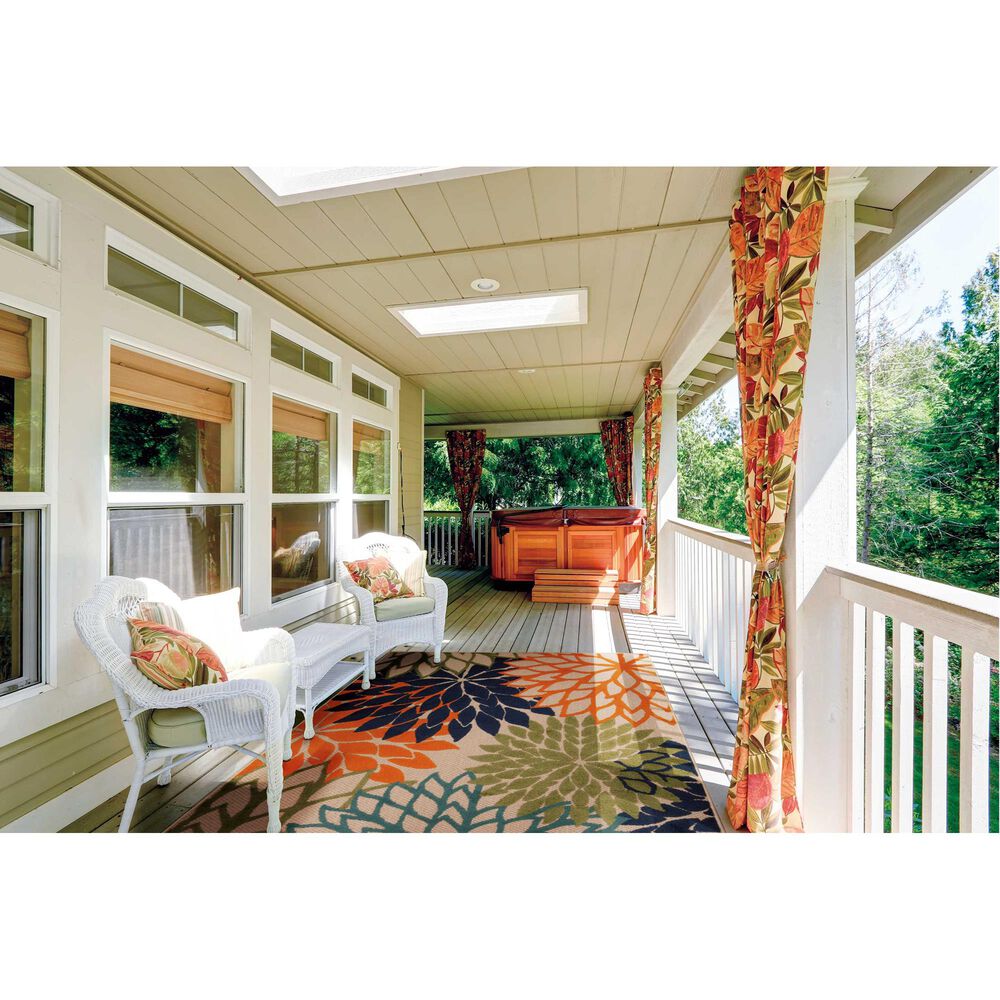Nourison Aloha ALH05 9&#39;6&quot; x 13&#39; Multicolor Indoor/Outdoor Rug, , large