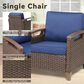 Sunwell Garden 5-Piece Patio Chat Set with Two Accent Chairs in Navy, , large