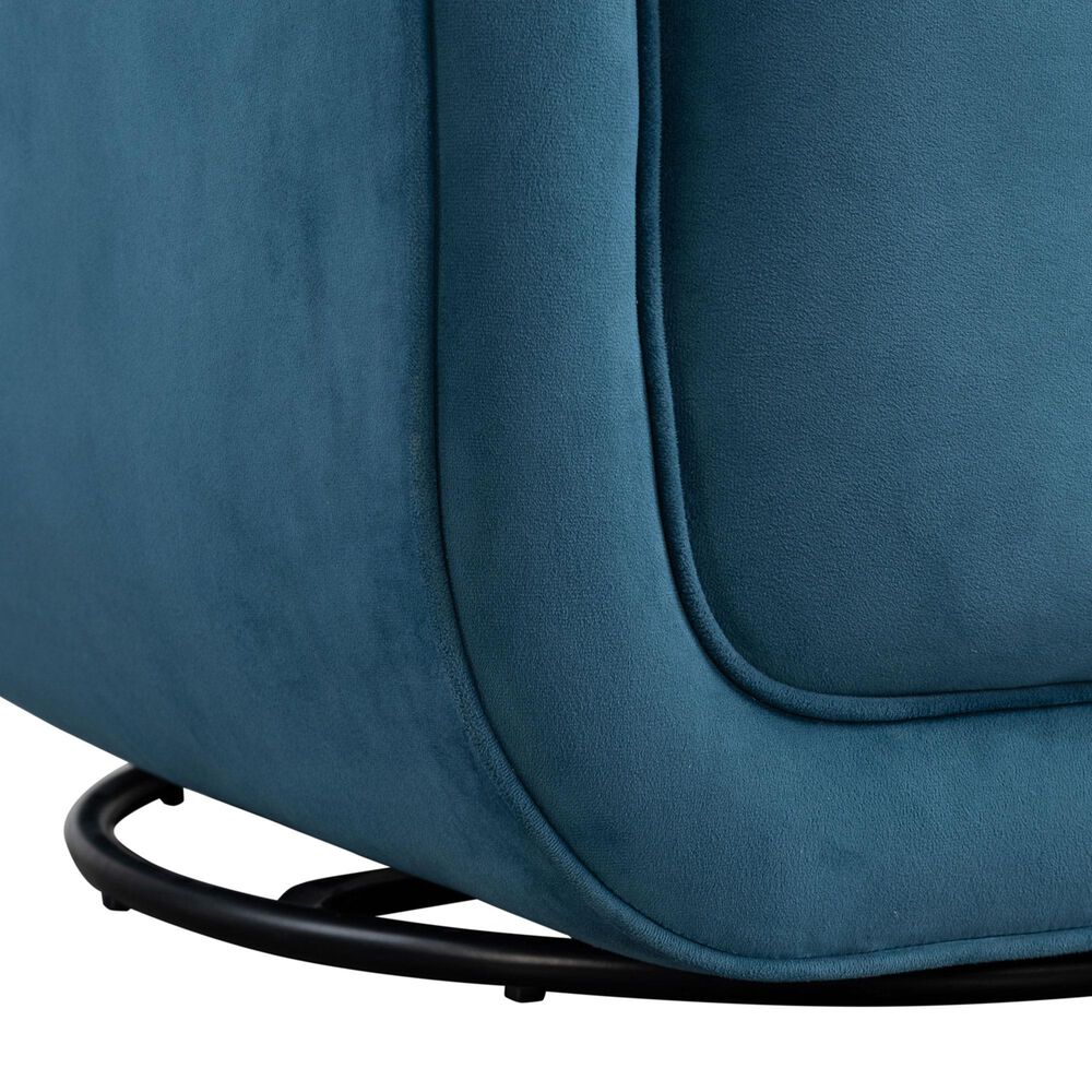 Lifestyle Solutions Lydia Swivel Accent Chair in Blue, , large