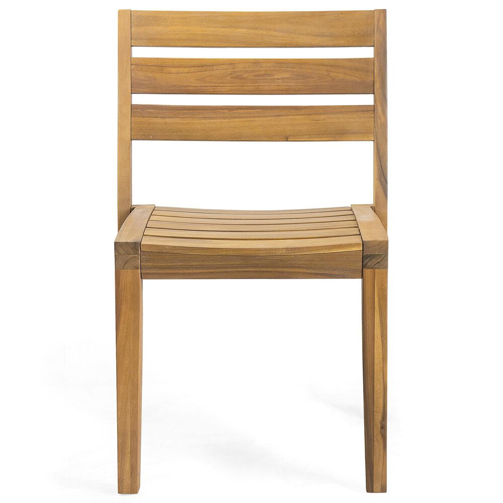 Hearth and Haven 3-Piece Outdoor Bistro Set with Round Table in Teak, , large