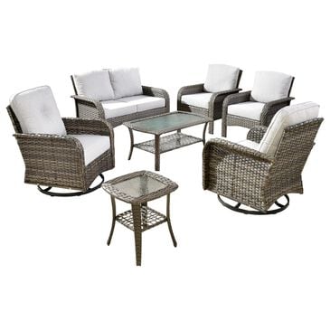 HOMLUX 7-Piece Patio Conversation Set in Gray, , large