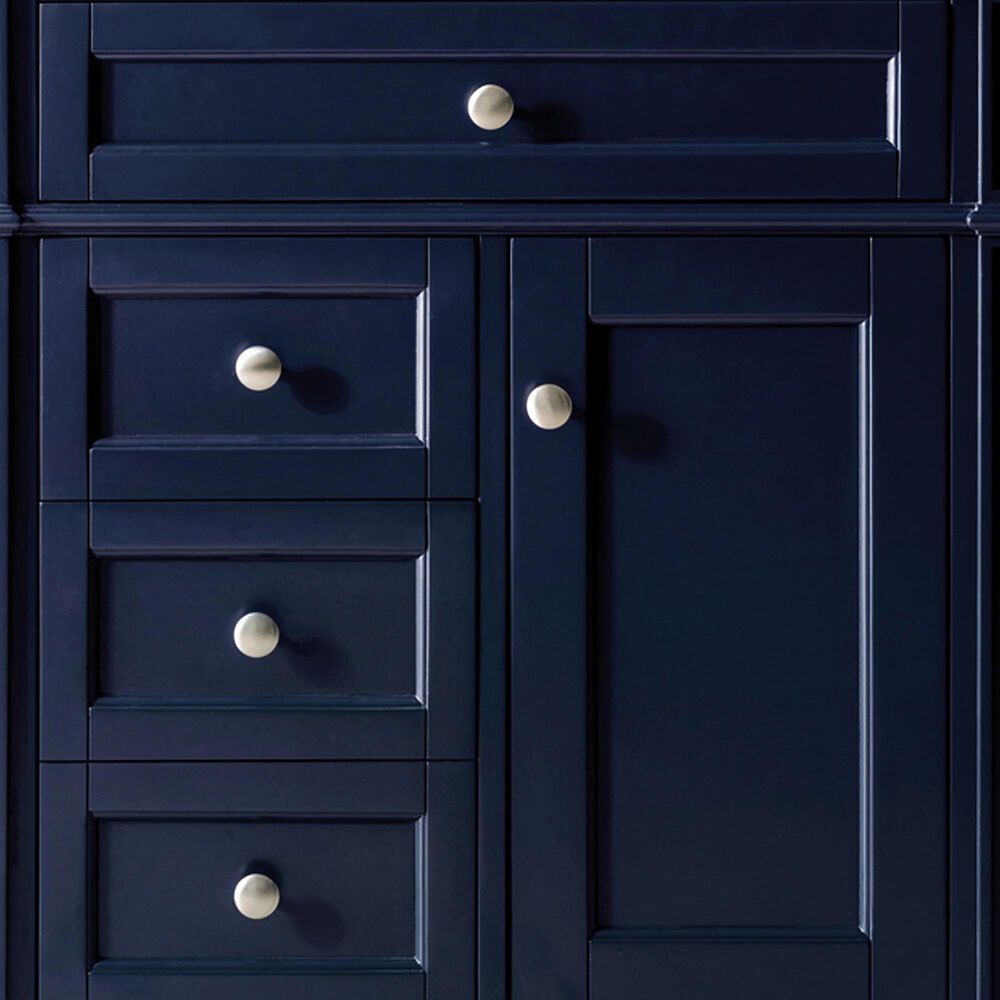 James Martin Vanities Brittany 30" Single Bathroom Vanity in Victory Blue with Single Hole 3 cm White Zeus Quartz Top and Rectangular Sink, , large