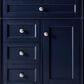 James Martin Vanities Brittany 30" Single Bathroom Vanity in Victory Blue with Single Hole 3 cm White Zeus Quartz Top and Rectangular Sink, , large