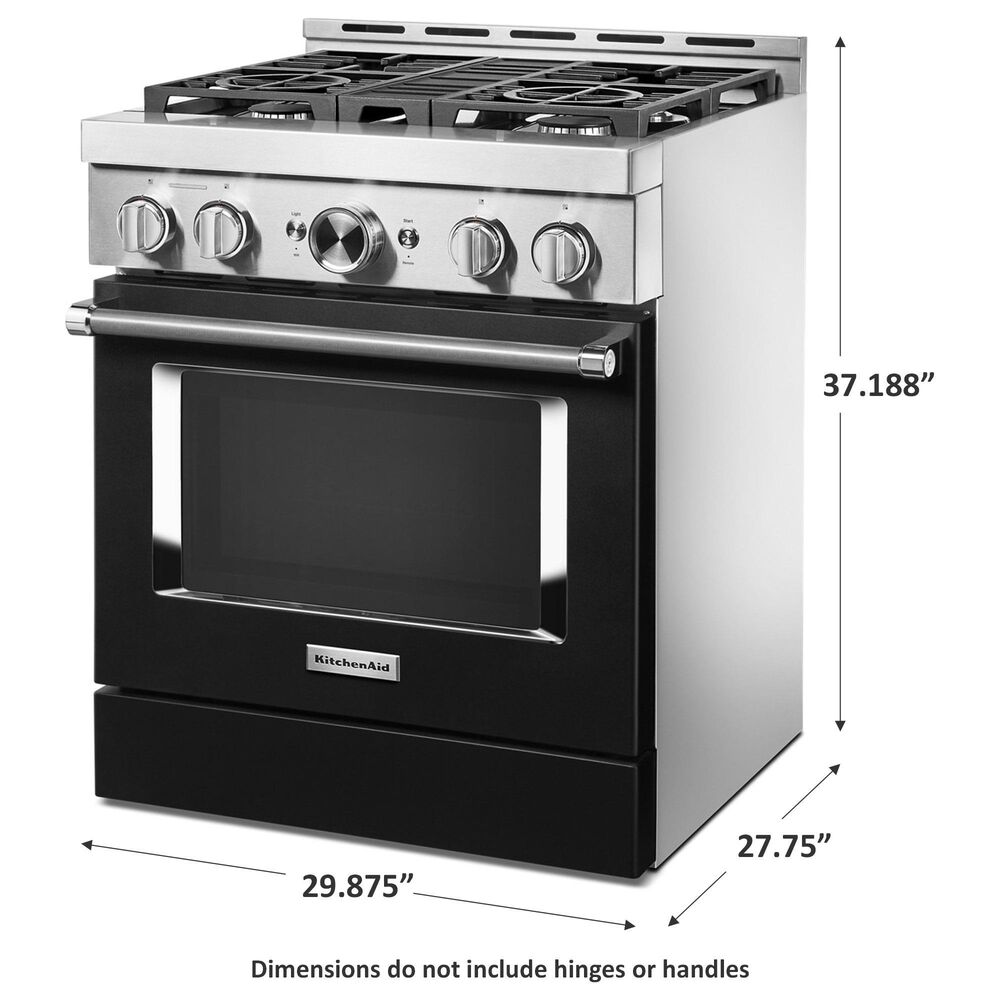 KitchenAid 4.1 Cu. Ft. Freestanding Gas Range with True Convection in Imperial Black, , large