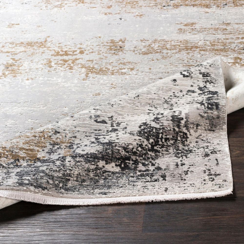 Surya Solar 3&#39; x 5&#39; Charcoal, Gray, Saffron and White Area Rug, , large