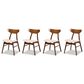 Baxton Studio Danica Side Chair with Light Beige Cushion in Walnut Brown (Set of 4), , large