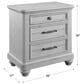Golden Wave Furniture New Haven 3-Drawer Nightstand in Oyster Shell, , large
