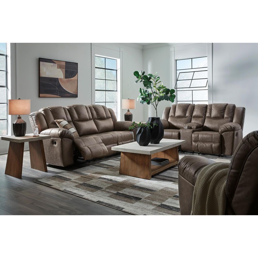 Ashley Lowilla Manual Reclining Sofa in Driftwood, , large
